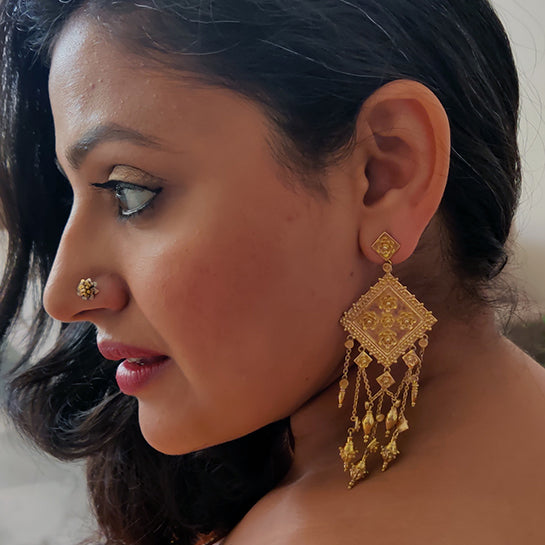 Long shop latkan earrings
