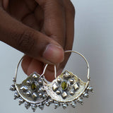 Embossed hoop earring
