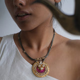 Pink moon necklace