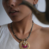 Pink moon necklace