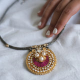 Pink moon necklace