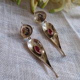 Folded leaf earrings