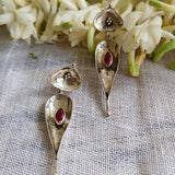 Folded leaf earrings