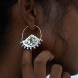 Embossed hoop earring