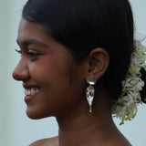 Folded leaf earrings