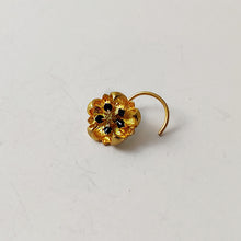 Black enamel flower nose pin