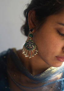 Enamelled earrings