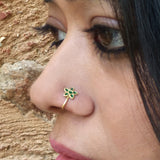 Green enamel nose pin